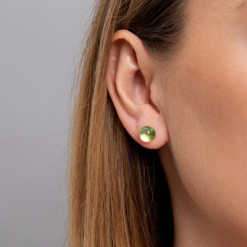 Sonnenstrahl | 925er Sterlingsilber | Galaxie-Glas-Ohrstecker